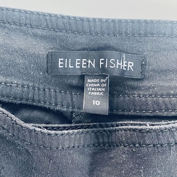 Eileen Fisher Pants Size 10 Wide Leg Gray Charcoal Minimalist Business Classic - Picture 7 of 9